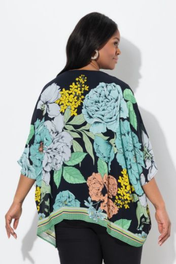 Moda za polnejše Bluza 3/4 rukava V ovratnika plus velikost, xxl, Ulla Popken in Johann Popken (JP1880)