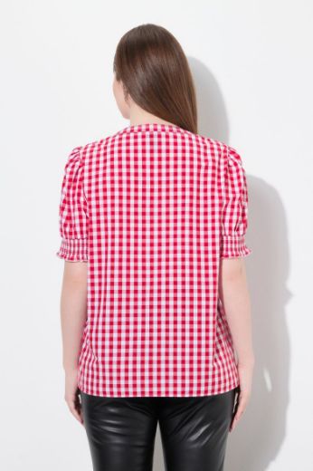 Moda za polnejše Bluza kratkih rukava karirana plus velikost, xxl, Ulla Popken in Johann Popken (JP1880)