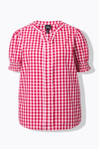 Moda za polnejše Bluza kratkih rukava karirana plus velikost, xxl, Ulla Popken in Johann Popken (JP1880)