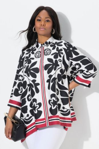 Moda za polnejše Bluza 3/4 rukava cvjetnog uzorka plus velikost, xxl, Ulla Popken in Johann Popken (JP1880)