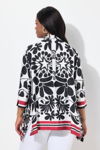 Moda za polnejše Bluza 3/4 rukava cvjetnog uzorka plus velikost, xxl, Ulla Popken in Johann Popken (JP1880)