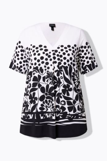 Moda za polnejše Majica kratkih rukava V ovratnika plus velikost, xxl, Ulla Popken in Johann Popken (JP1880)