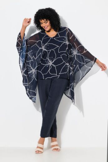 Moda za polnejše Bluza od šifona šireg kroja plus velikost, xxl, Ulla Popken in Johann Popken (JP1880)