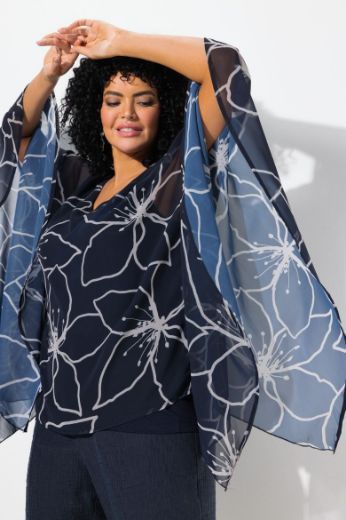Moda za polnejše Bluza od šifona šireg kroja plus velikost, xxl, Ulla Popken in Johann Popken (JP1880)