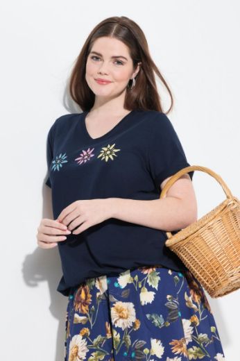 Moda za polnejše Majica kratkih rukava V ovratnika plus velikost, xxl, Ulla Popken in Johann Popken (JP1880)