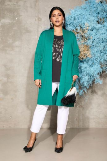 Moda za polnejše Kardigan dugi model s džepovima plus velikost, xxl, Ulla Popken in Johann Popken (JP1880)