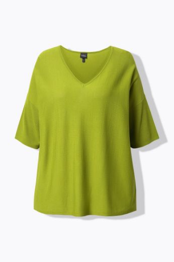 Moda za polnejše Pulover V ovratnika 3/4 rukava plus velikost, xxl, Ulla Popken in Johann Popken (JP1880)