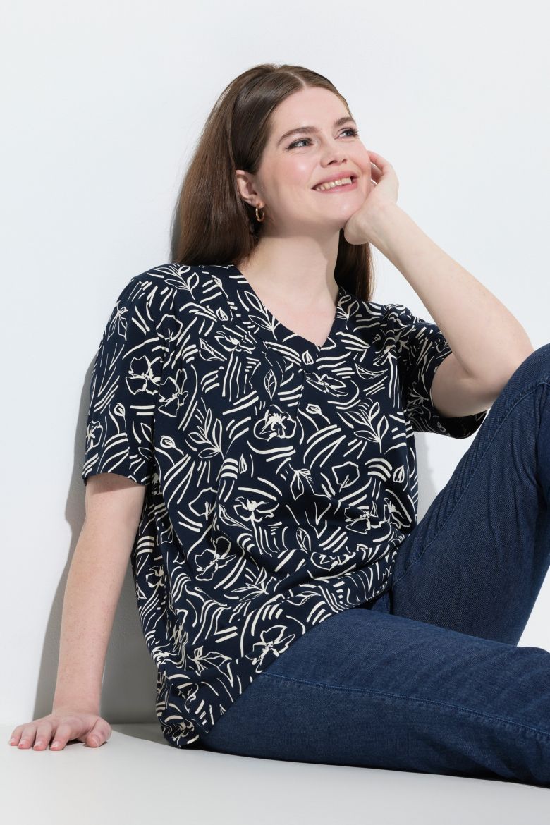 Moda za polnejše Majica kratkih rukava V ovratnika plus velikost, xxl, Ulla Popken in Johann Popken (JP1880)
