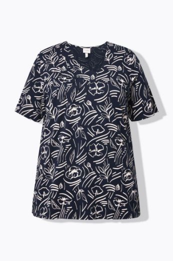 Moda za polnejše Majica kratkih rukava V ovratnika plus velikost, xxl, Ulla Popken in Johann Popken (JP1880)