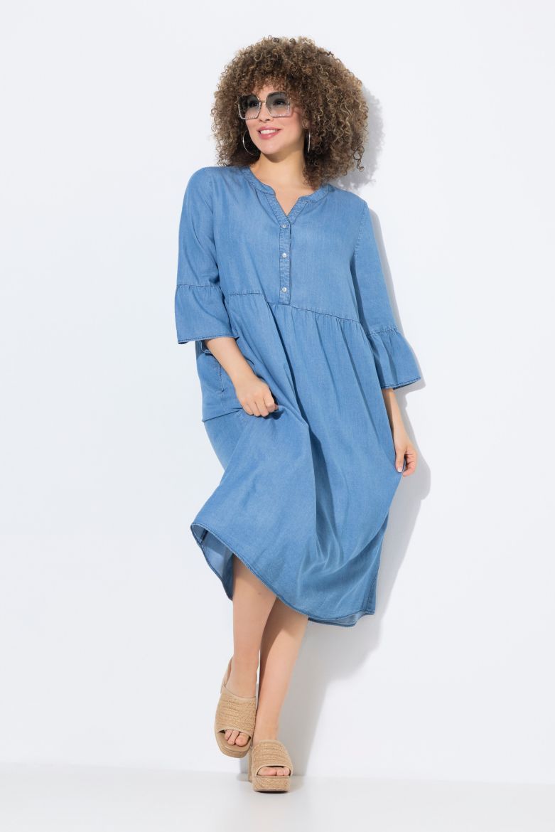 Moda za polnejše Haljina midi 3/4 rukava A kroja plus velikost, xxl, Ulla Popken in Johann Popken (JP1880)
