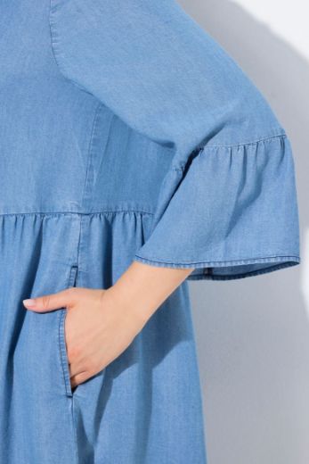 Moda za polnejše Haljina midi 3/4 rukava A kroja plus velikost, xxl, Ulla Popken in Johann Popken (JP1880)