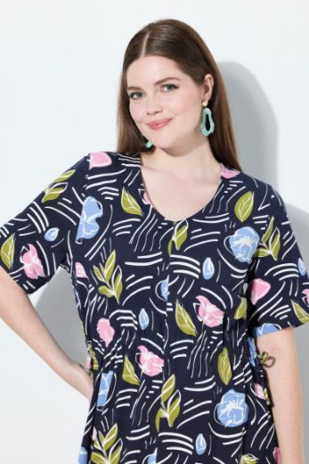 Moda za polnejše Haljina midi kratkih rukava plus velikost, xxl, Ulla Popken in Johann Popken (JP1880)