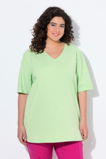 Moda za polnejše Majica V izrez Basic plus velikost, xxl, Ulla Popken in Johann Popken (JP1880)