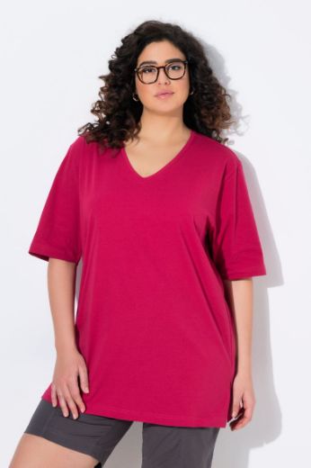 Moda za polnejše Majica V izrez Basic plus velikost, xxl, Ulla Popken in Johann Popken (JP1880)