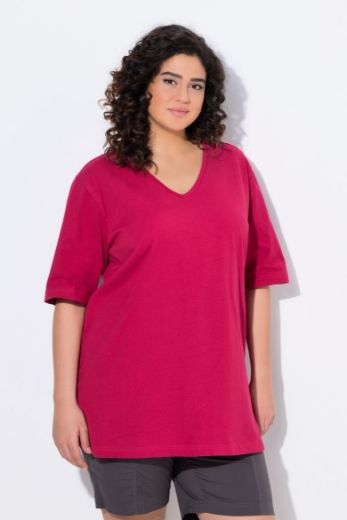 Moda za polnejše Majica V izrez Basic plus velikost, xxl, Ulla Popken in Johann Popken (JP1880)