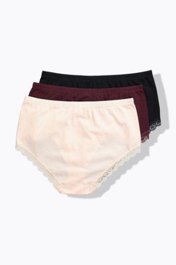 Moda za polnejše Gaćice s dodatkom ukrasne čipke 3 komada plus velikost, xxl, Ulla Popken in Johann Popken (JP1880)