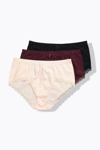 Moda za polnejše Gaćice s dodatkom ukrasne čipke 3 komada plus velikost, xxl, Ulla Popken in Johann Popken (JP1880)