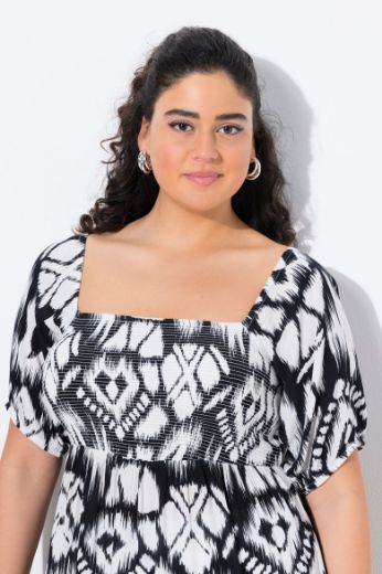 Moda za polnejše Tunika kratkih rukava s printom plus velikost, xxl, Ulla Popken in Johann Popken (JP1880)