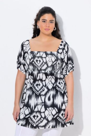 Moda za polnejše Tunika kratkih rukava s printom plus velikost, xxl, Ulla Popken in Johann Popken (JP1880)