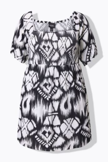 Moda za polnejše Tunika kratkih rukava s printom plus velikost, xxl, Ulla Popken in Johann Popken (JP1880)