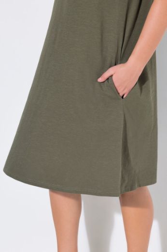 Moda za polnejše Haljina Midi kratkih rukava A kroja plus velikost, xxl, Ulla Popken in Johann Popken (JP1880)