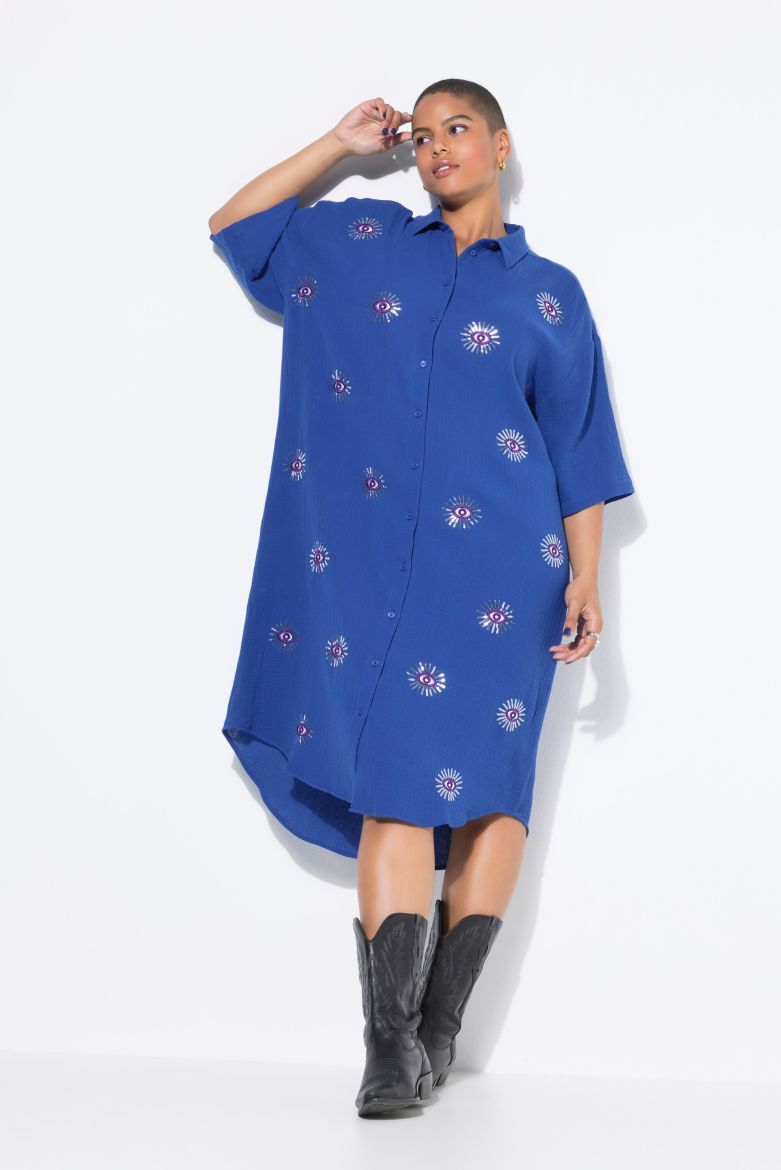 Moda za polnejše Haljina midi 3/4 rukava plus velikost, xxl, Ulla Popken in Johann Popken (JP1880)