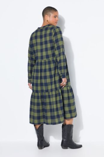 Moda za polnejše Haljina dugih rukava karirana plus velikost, xxl, Ulla Popken in Johann Popken (JP1880)