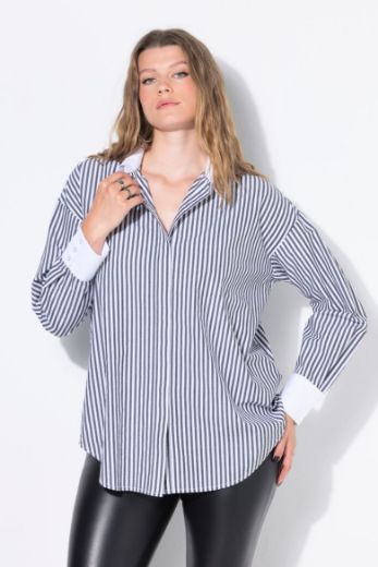 Moda za polnejše Košulja dugih rukava na pruge plus velikost, xxl, Ulla Popken in Johann Popken (JP1880)