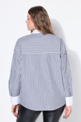 Moda za polnejše Košulja dugih rukava na pruge plus velikost, xxl, Ulla Popken in Johann Popken (JP1880)