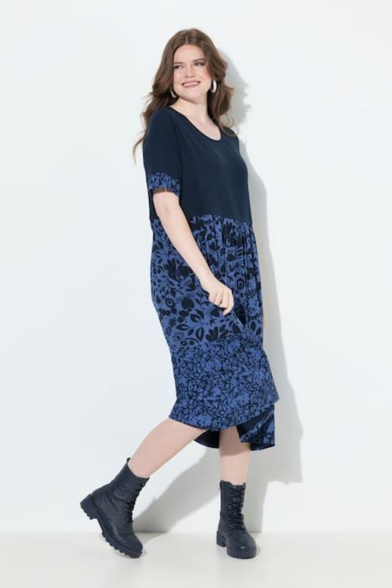Moda za polnejše Haljina kratkih rukava A kroja plus velikost, xxl, Ulla Popken in Johann Popken (JP1880)