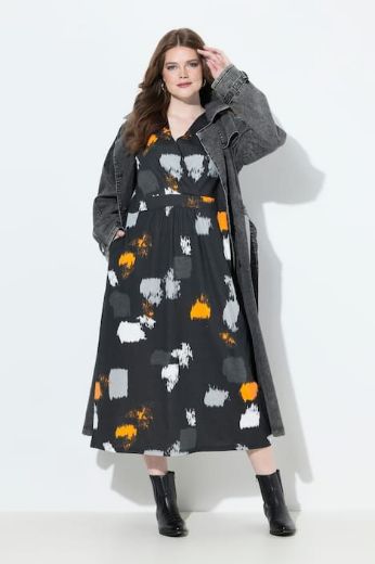Moda za polnejše Haljina maxi 3/4 rukava plus velikost, xxl, Ulla Popken in Johann Popken (JP1880)