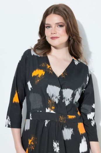 Moda za polnejše Haljina maxi 3/4 rukava plus velikost, xxl, Ulla Popken in Johann Popken (JP1880)