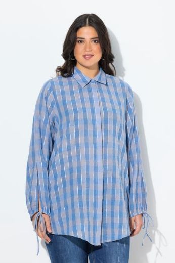 Moda za polnejše Bluza dugih rukava karirana plus velikost, xxl, Ulla Popken in Johann Popken (JP1880)
