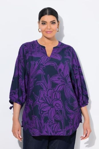 Moda za polnejše Bluza 3/4 rukavi s cvjetnim printom plus velikost, xxl, Ulla Popken in Johann Popken (JP1880)
