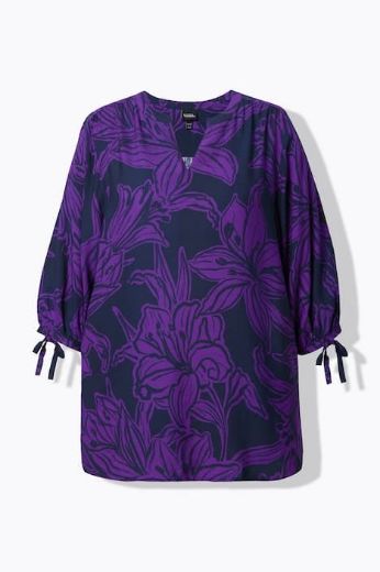 Moda za polnejše Bluza 3/4 rukavi s cvjetnim printom plus velikost, xxl, Ulla Popken in Johann Popken (JP1880)