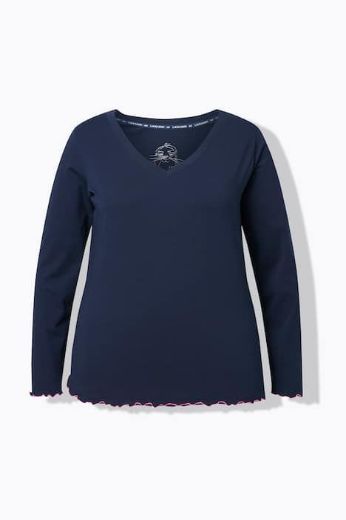 Moda za polnejše Majica dugih rukava V ovratnika plus velikost, xxl, Ulla Popken in Johann Popken (JP1880)