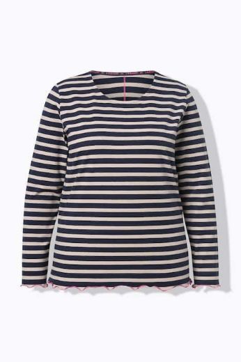 Moda za polnejše Majica dugih rukava na pruge plus velikost, xxl, Ulla Popken in Johann Popken (JP1880)