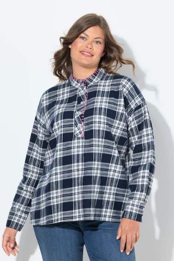 Moda za polnejše Bluza dugih rukava karirana plus velikost, xxl, Ulla Popken in Johann Popken (JP1880)