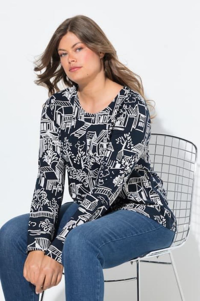 Moda za polnejše Majica dugih rukava plus velikost, xxl, Ulla Popken in Johann Popken (JP1880)