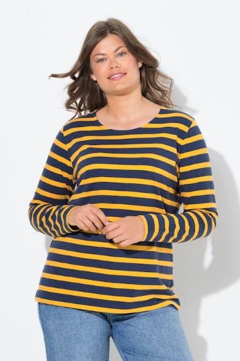 Moda za polnejše Majica dugih rukava na pruge plus velikost, xxl, Ulla Popken in Johann Popken (JP1880)