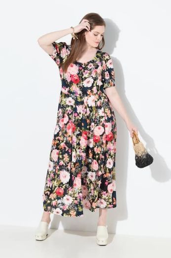 Moda za polnejše Haljina maxi kratkih rukava plus velikost, xxl, Ulla Popken in Johann Popken (JP1880)