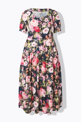 Moda za polnejše Haljina maxi kratkih rukava plus velikost, xxl, Ulla Popken in Johann Popken (JP1880)