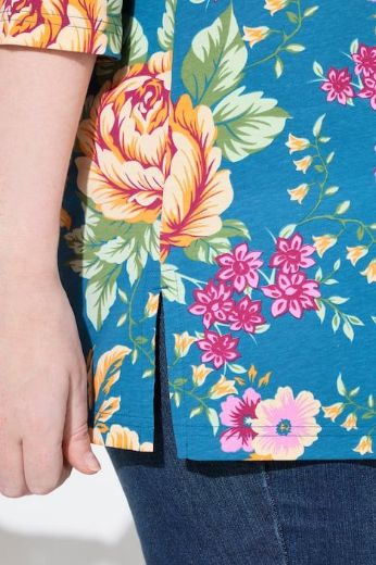 Moda za polnejše Majica 3/4 rukava cvjetnog motiva plus velikost, xxl, Ulla Popken in Johann Popken (JP1880)