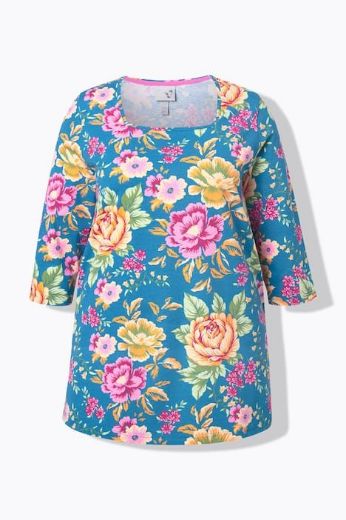 Moda za polnejše Majica 3/4 rukava cvjetnog motiva plus velikost, xxl, Ulla Popken in Johann Popken (JP1880)