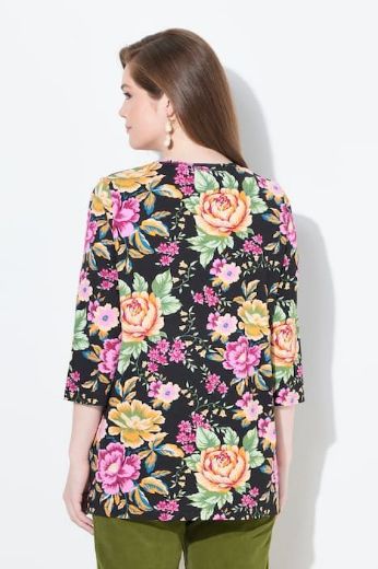 Moda za polnejše Majica 3/4 rukava cvjetnog motiva plus velikost, xxl, Ulla Popken in Johann Popken (JP1880)