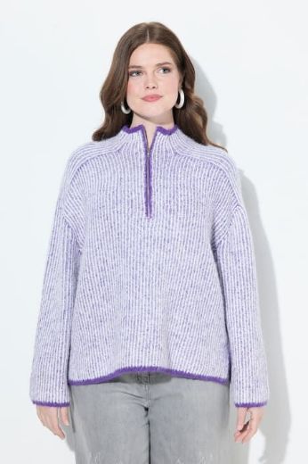 Moda za polnejše Pulover dugih rukava s polu patentnim zatvaračem plus velikost, xxl, Ulla Popken in Johann Popken (JP1880)