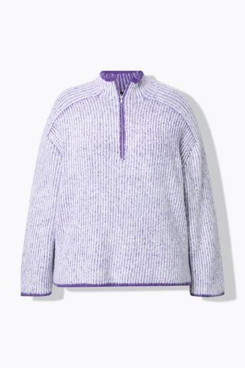 Moda za polnejše Pulover dugih rukava s polu patentnim zatvaračem plus velikost, xxl, Ulla Popken in Johann Popken (JP1880)
