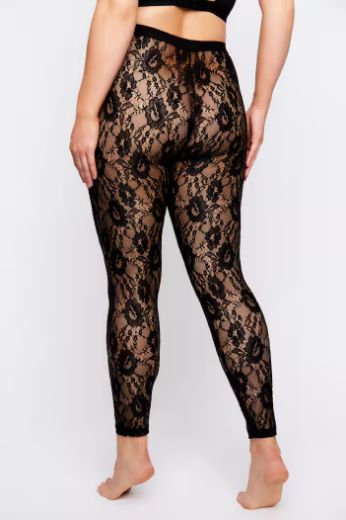 Moda za polnejše Tajice s dodatkom prozirne čipke plus velikost, xxl, Ulla Popken in Johann Popken (JP1880)