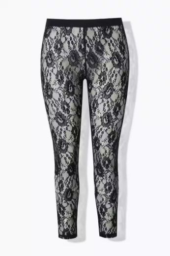 Moda za polnejše Tajice s dodatkom prozirne čipke plus velikost, xxl, Ulla Popken in Johann Popken (JP1880)