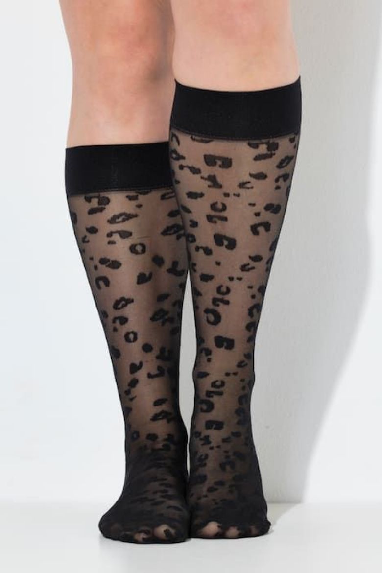 Moda za polnejše Čarape s leopard uzorkom plus velikost, xxl, Ulla Popken in Johann Popken (JP1880)